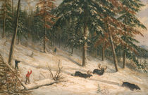 Hunting Moose by Cornelius Krieghoff