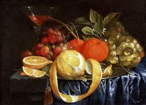 Still Life of Grapes, Oranges and a Peeled Lemon von Jan Pauwel the Elder Gillemans