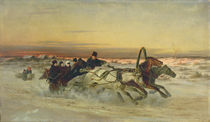 A Galloping Winter Troika at Dawn by Nikolai Egorevich Sverchkov