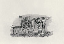 Two Men with a Barrel Cart von Thomas Bewick