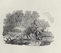 A Rider Distracted by a Flock of Birds von Thomas Bewick