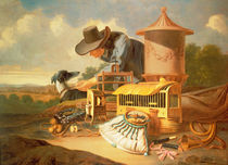 A Birdcatcher and His Dog von Antonius Leemans