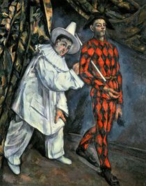 Pierrot and Harlequin , 1888 by Paul Cezanne