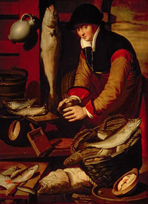 A woman selling fish, c.1580 by Pieter I Pietersz.