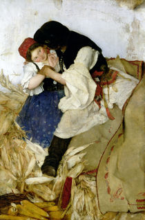 Husking Corn, 1885 by Simon Hollosy