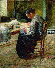 Portrait of the Artist's Mother Sewing von Charles Angrand