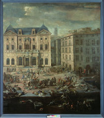 View of the Town Hall, Marseilles during the Plague of 1720 von Michel Serre