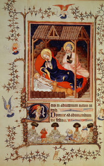 Nouv Lat 3093 f.42 Nativity and Visitation of the shepherds by French School