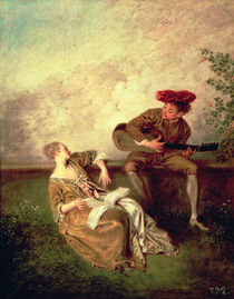 The Singing Lesson by Jean Antoine Watteau