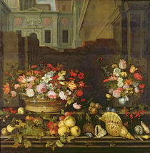 Still Life with Flowers, Fruits and Shells by Balthasar van der Ast