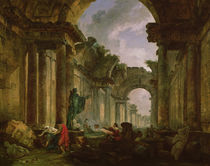 Imaginary View of the Grand Gallery of the Louvre in Ruins by Hubert Robert