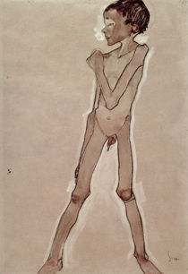 Nude Boy Standing by Egon Schiele
