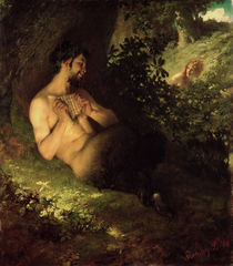 Faun and Nymph, 1868 by Pal Szinyei Merse