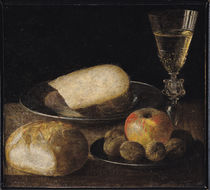 Still Life of Fruits, Cheese and Bread von Sebastian Stoskopff