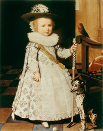 Portrait of a Young Boy with a Golf Club and Ball by Jan Anthonisz. van Ravesteyn