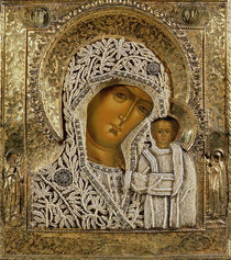 Detail of an icon showing the Virgin of Kazan by Yegor Petrov von Russian School