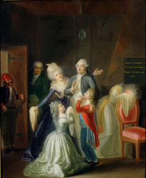 Farewell to Louis XVI by his Family in the Temple von Jean-Jacques Hauer