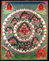 The Paradise of Shambhala, Tibetan Banner von Tibetan School