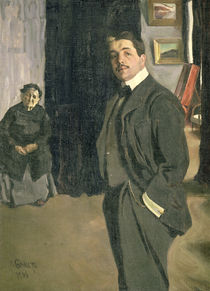 Portrait of Sergei Pavlovich Diaghilev with his Nurse by Leon Bakst