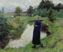 Young Girl in the Fields, by Evariste Carpentier