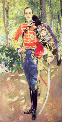 Portrait of King Alfonso XIII wearing the uniform of the Hussars von Joaquin Sorolla y Bastida