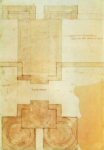 Plan of the drum of the cupola of the Church of St. Peter's Basilica von Michelangelo Buonarroti