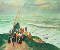 Waiting for the Return of the Fishermen in Brittany von Henry Moret