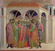Maesta: Judas Receives Thirty Pieces of Silver von Duccio di Buoninsegna