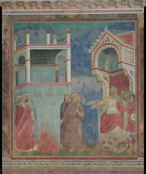 The Trial by Fire, St. Francis offers to walk through fire by Giotto di Bondone
