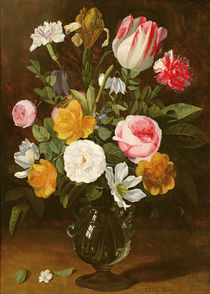 Still Life of Flowers in a Glass Vase by Jan Philip van Thielen