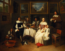 A Flemish Family at Dinner by Gillis van Tilborgh