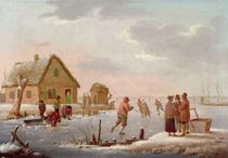 Figures Skating in a Winter Landscape von Hendrik Willem Schweickardt