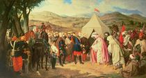 The Spanish meet with the Moroccans to negotiate a Peace Settlement by Joachin Dominguez Becquer