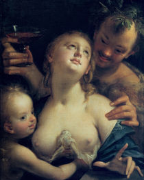 Bacchus, Venus and Cupid by Johann or Hans von Aachen