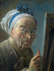 Self Portrait with an Easel von Jean-Baptiste Simeon Chardin