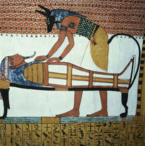 Anubis and a Mummy, from the Tomb of Sennedjem von Egyptian 19th Dynasty