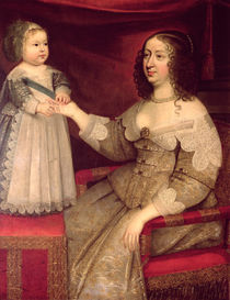 Anne of Austria with her son Louis XIV von French School