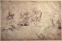 W.61v Male figure studies von Michelangelo Buonarroti