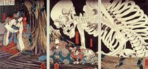 Mitsukini Defying the Skeleton Spectre von Utagawa Kuniyoshi