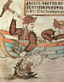 Thor fishing for the serpent of Midgard by Icelandic School