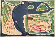 Sloane 197 f.225v-6 Portuguese exploration map of Mombassa von Pedro Barretto de Resende