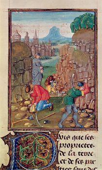 Roy 15 E III f.102 Miners at work by English School