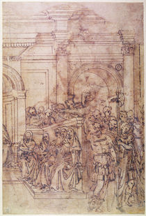 W.29 Sketch of a crowd for a classical scene von Michelangelo Buonarroti