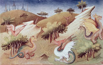 Ms Fr 2810 f.55v, Dragons and other beasts by Boucicaut Master