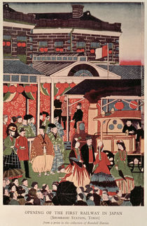 Opening of the First Railway in Japan by Anonymous