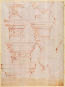 W.18v Study of column capitals von Michelangelo Buonarroti