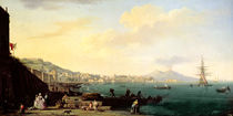 View of Naples with Vesuvius in the Background von Claude Joseph Vernet