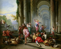 Christ Driving the Merchants from the Temple von Giovanni Paolo Pannini or Panini