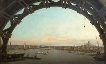 London seen through an arch of Westminster Bridge von Canaletto