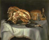 Still Life with Joint of Beef on a Pewter Dish von George, of Chichester Smith